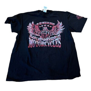 Genuine Harley Davidson Shirt Mens Large Black Eagle Farrow North, Sunbury Ohio